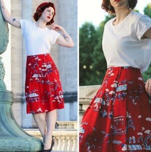 Vintage Pendleton Paris Pleated Midi Skirt